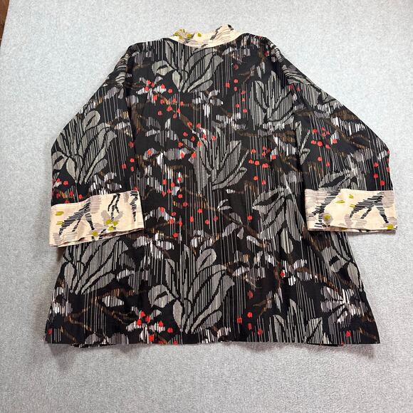 Gudrun Sjödén Organic Cotton Kimono Jacket Black Cream L/XL - Picture 4 of 6